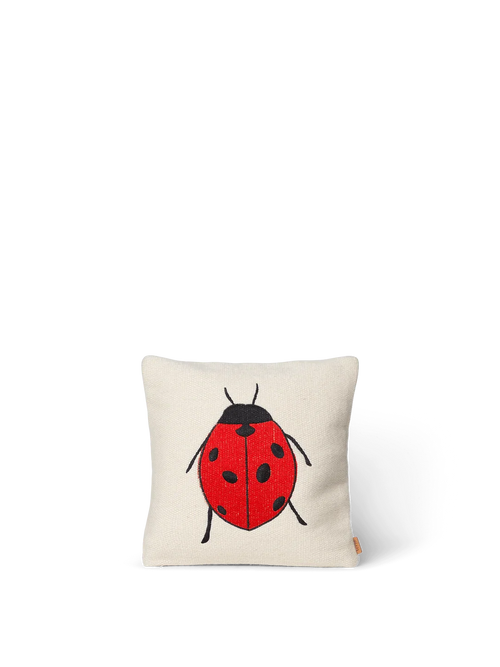 Forest Embroidered Cushion - Ladybird