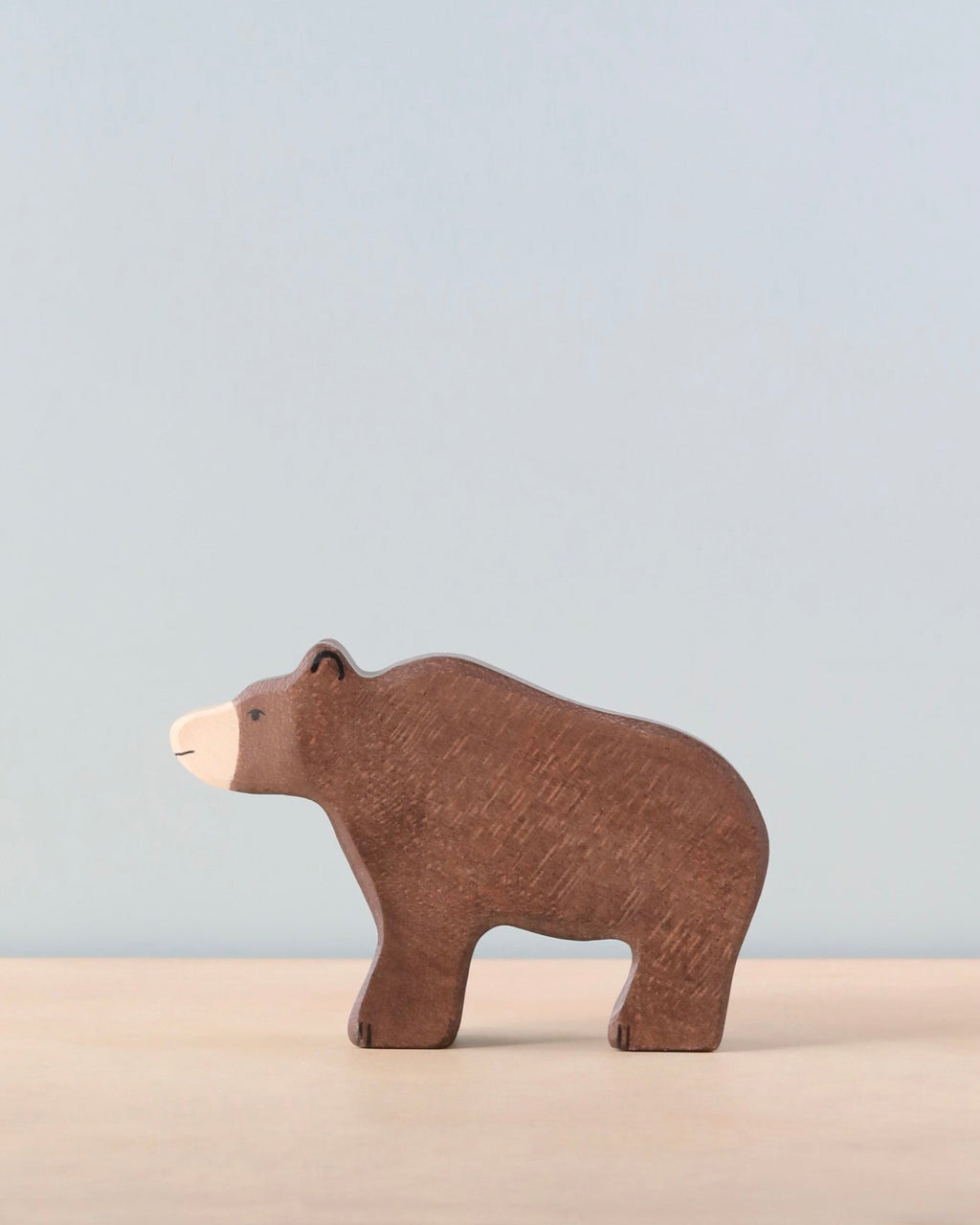 Wooden Brown Bear Figure