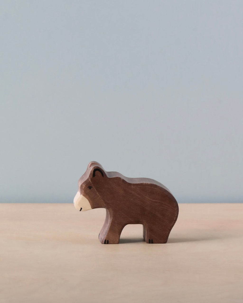 Wooden Small Brown Bear Figure