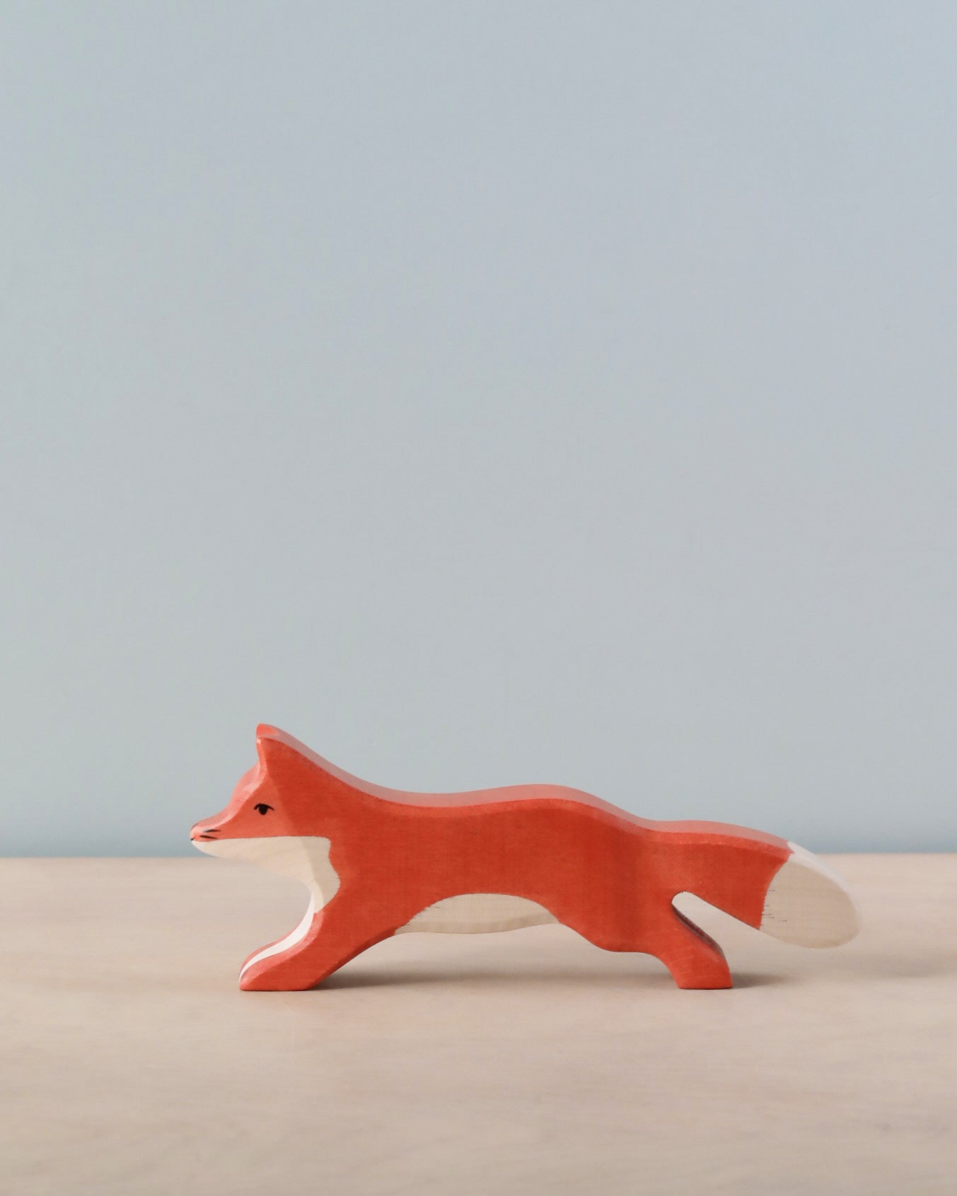 Wooden Running Fox Figure
