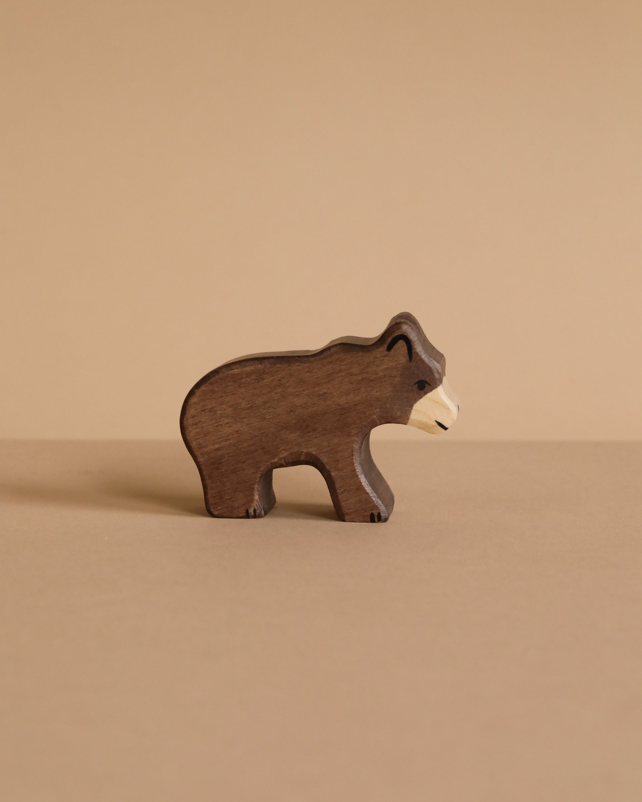 Wooden Small Brown Bear Figure