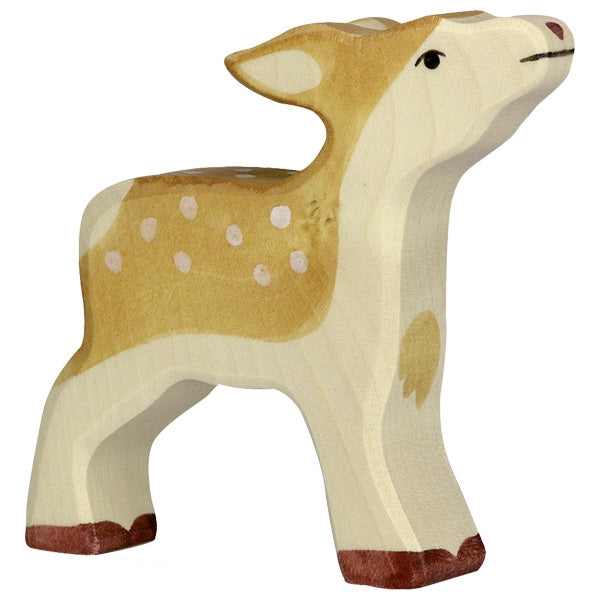 Wooden Fawn Figure