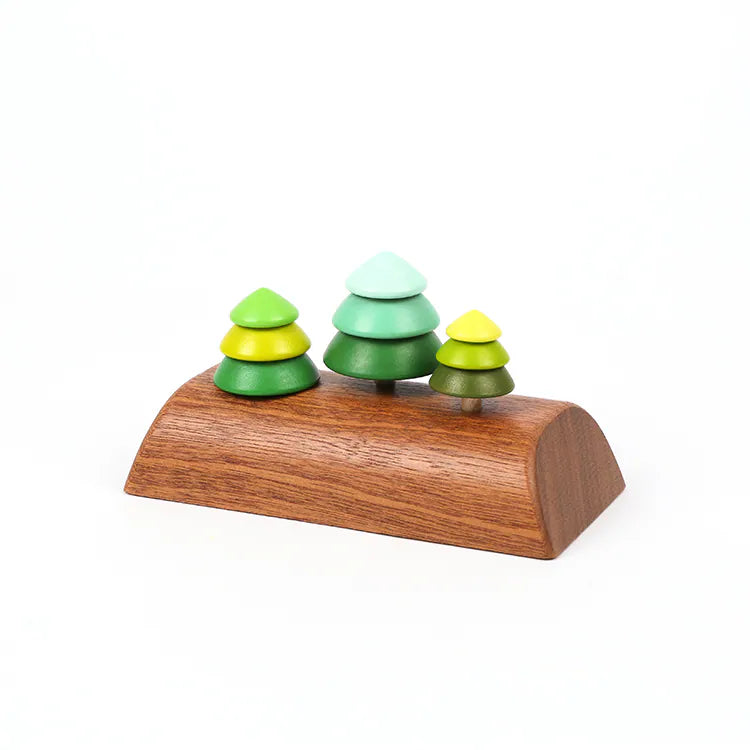 Wooden Spinning Top Set - Tree