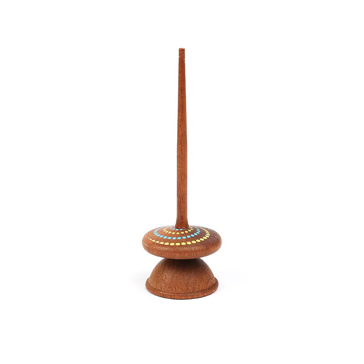 Wooden Spinning Top - Long Stem, Dots