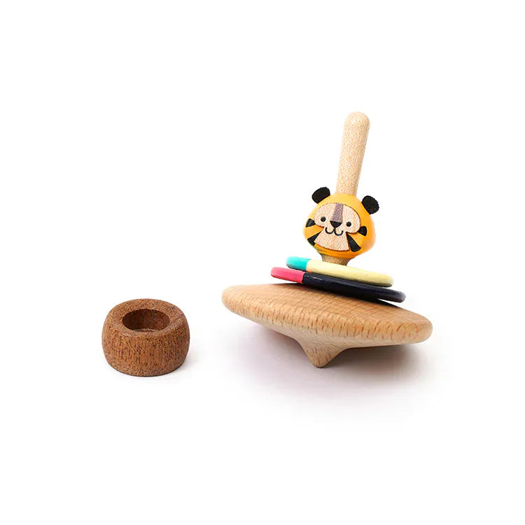 Wooden Spinning Top - Tiger