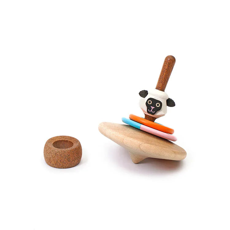 Wooden Spinning Top - Sheep