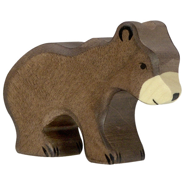 Wooden Small Brown Bear Figure