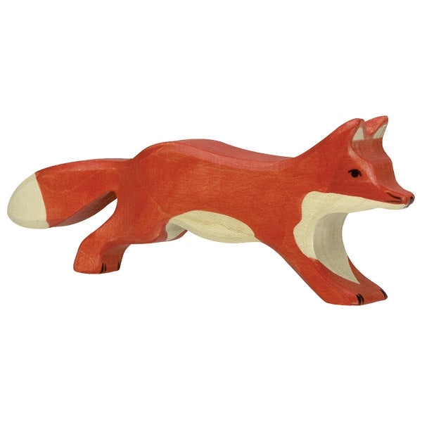 Wooden Running Fox Figure