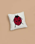 Forest Embroidered Cushion - Ladybird