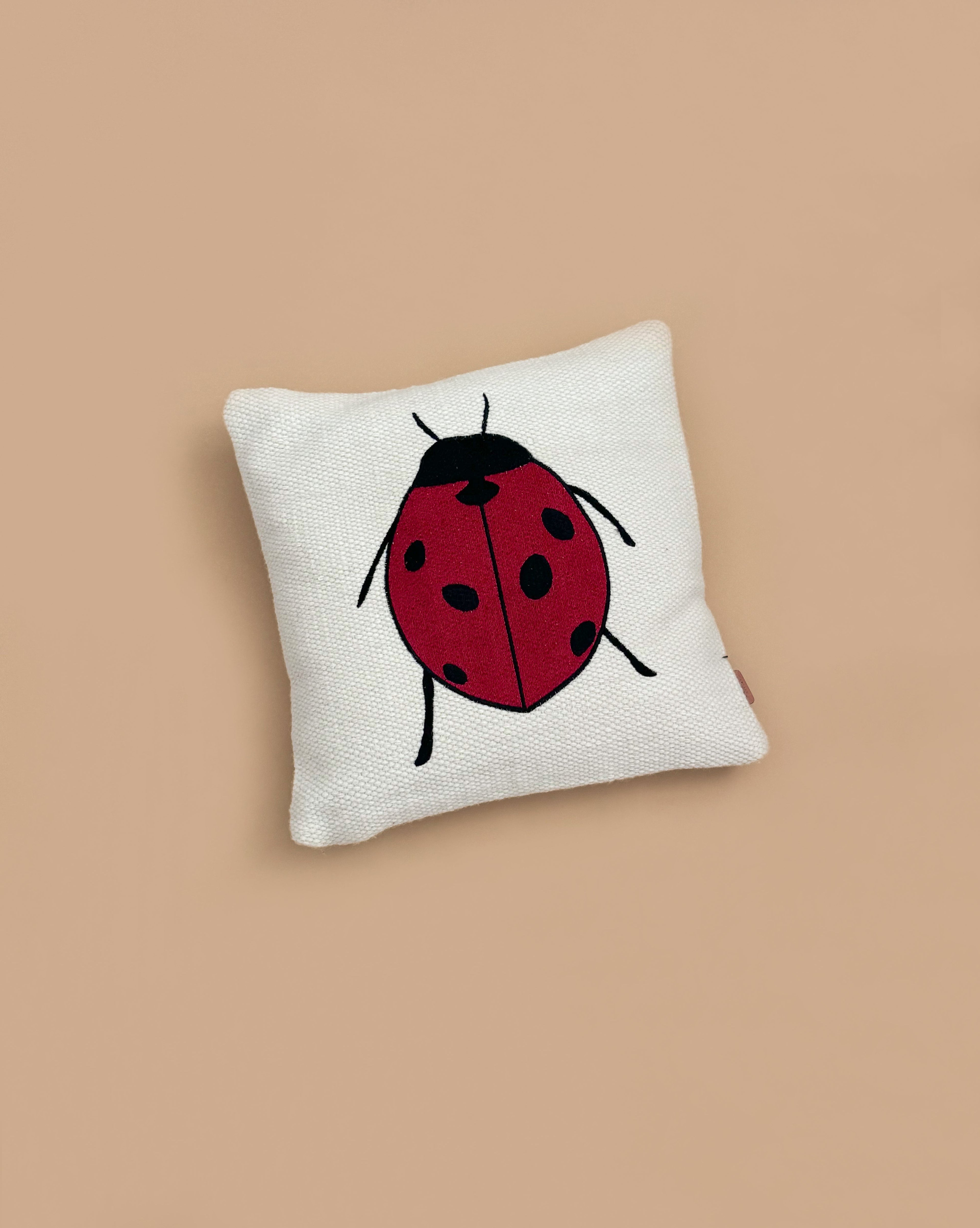 Forest Embroidered Cushion - Ladybird