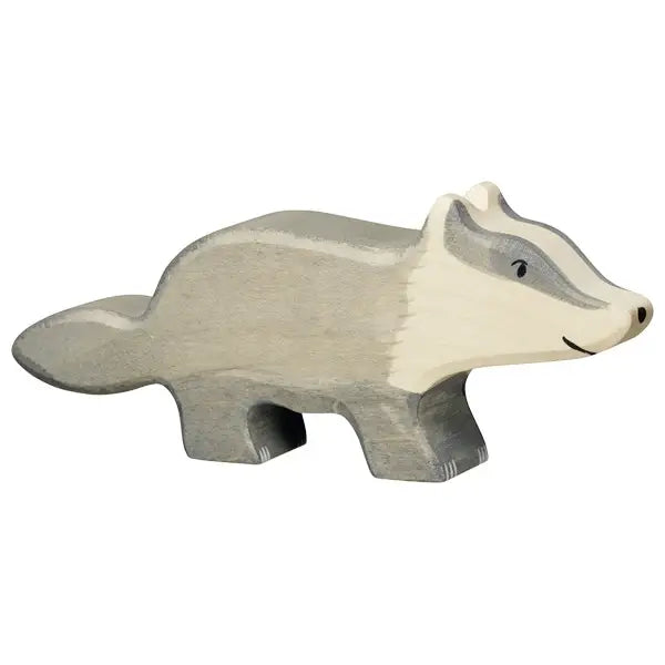 Wooden Badger Figure